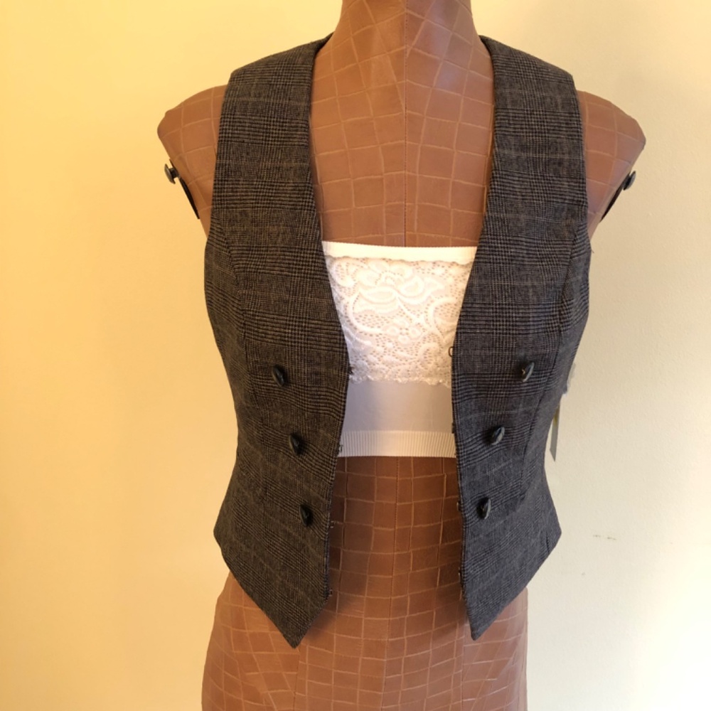 NWT Antonio Melani Glen Plaid Vest - Picture 5 of 16
